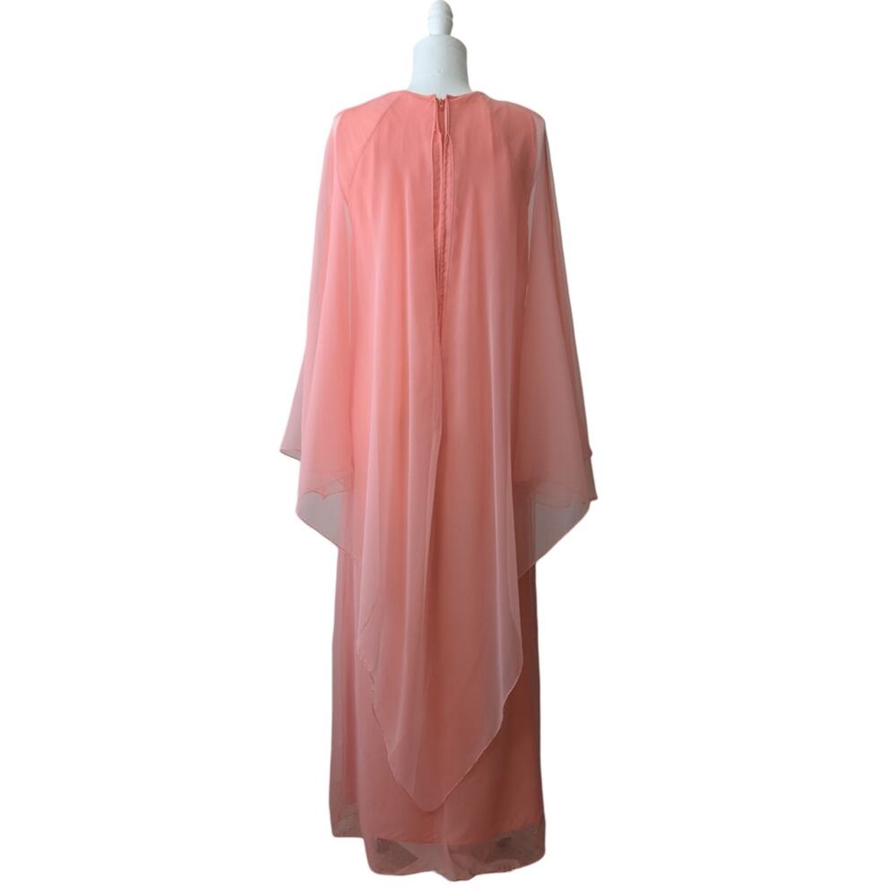 Albert Capraro Vintage 1970s Capelet Maxi Dress - Picture 3 of 10